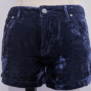 Free People Indigo Velvet Shorts